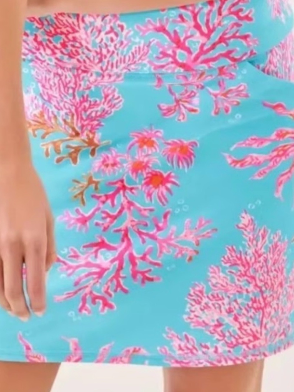 🌸🌸NWT Lilly Pulitzer Turquoise and Hot Pink Coral Print Skirt